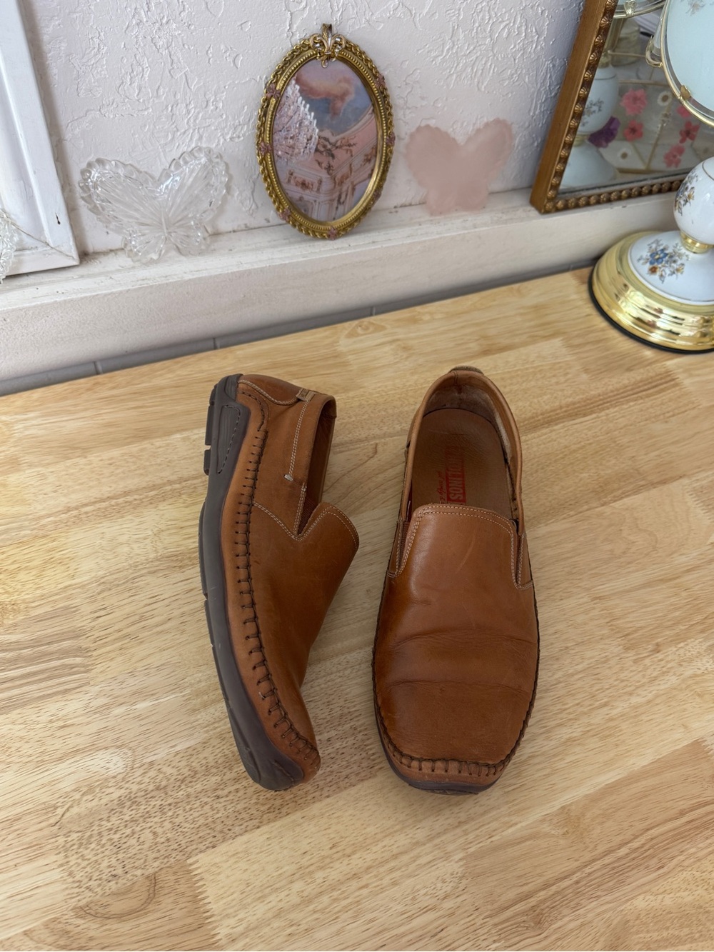 Pikolinos Brown Leather Slip-On Loafers Comfort Shoes EU 43 Classic Casual